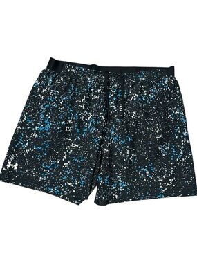 Under Armour Men’s Athletic Shorts Black Spotted Logo Drawstring XXL